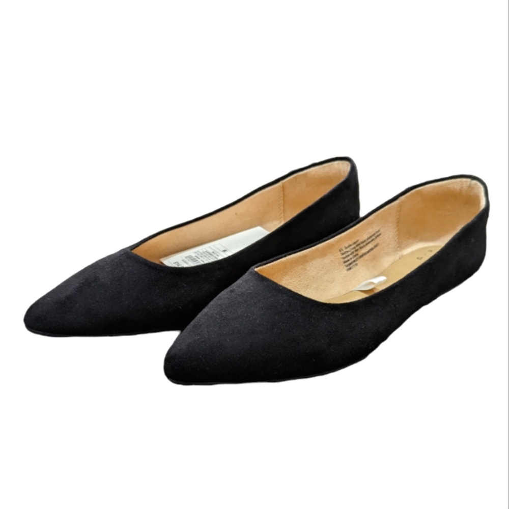 A New Day - Black Corinna Pointed Toe Ballet Flats - Shoes (6.5)